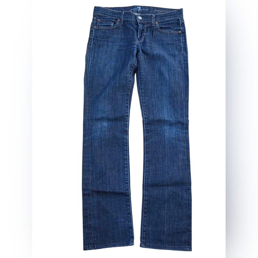 7 For All Mankind Straight Leg Blue Denim Jeans Size 26